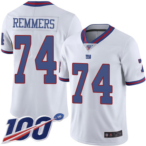 Men New York Giants #74 Mike Remmers Limited White Rush Vapor Untouchable 100th Season Football NFL Jersey->new york giants->NFL Jersey